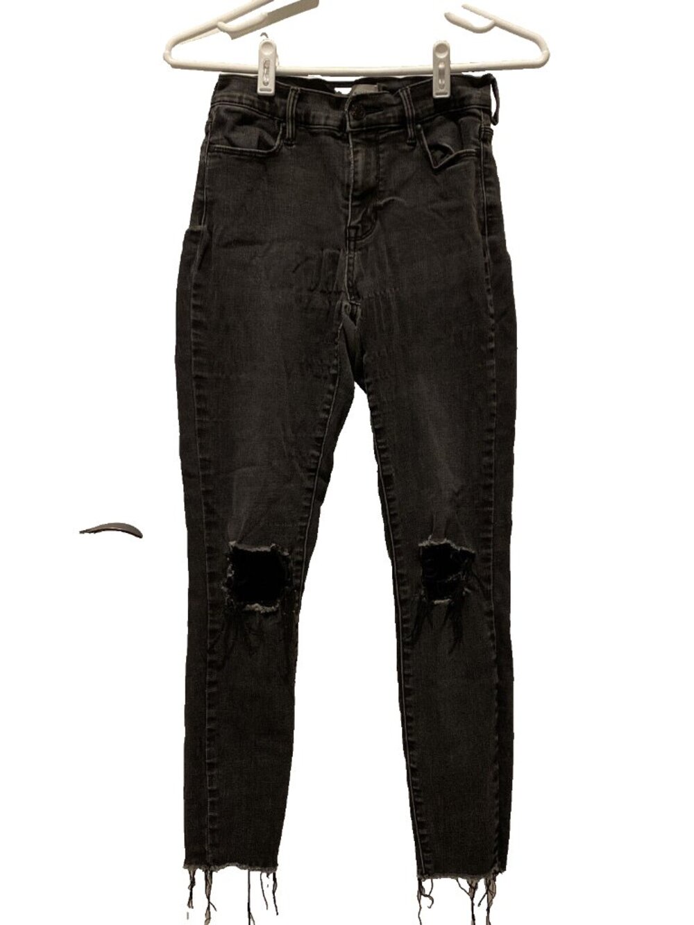 PacSun Jeans Womens S Small High-Rise Jegging Ankle Distressed Black Denim